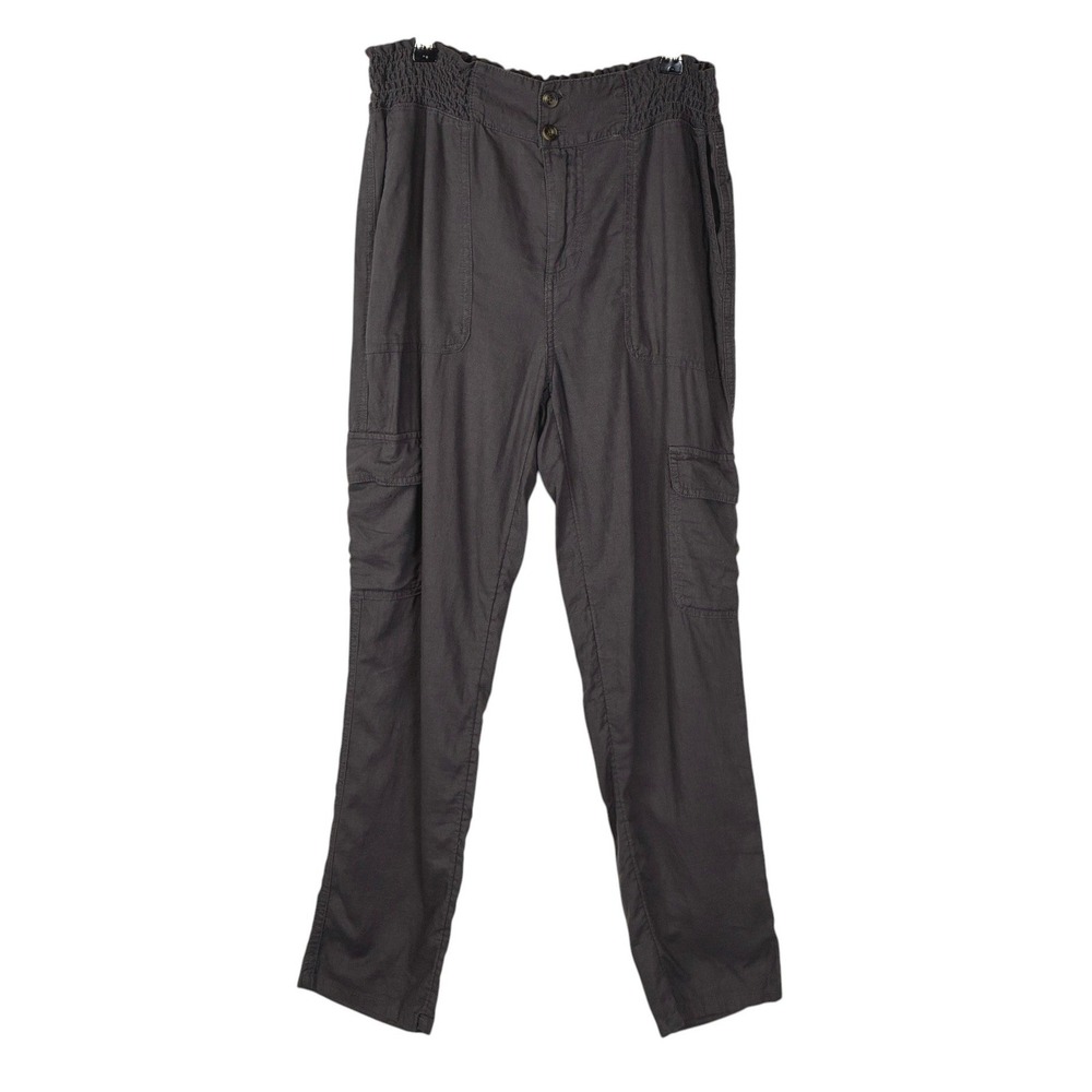 Nicole Miller Womens Linen Blend Cargo Pant Size XS Vacation Summer Granola